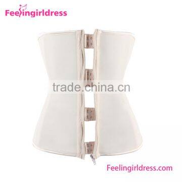 Nude latex waist training trainer steel boned corset