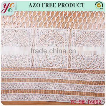 Strips varied white pattern water soluble lace fabric for clothing