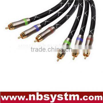 Assenbly Type RGB Component Cable 3xRCA Plug to 3xRCA Plug Red/Blue/Green