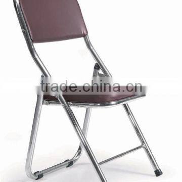 D25mm chromed steel tube upholstery folding student chair (NB3012)