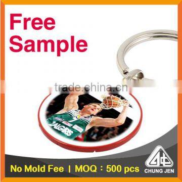 Free Sample_metal Two Sided Canada Sports Printed Basketball Key Ring photo-3
