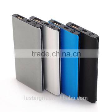 New hot products for 2016 Built-in Cable Portable Aluminum Metal Slim Power Bank 4000mAh