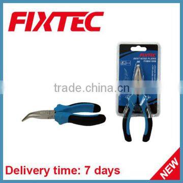 Fixtec Hand Tool 6 Inch Bent Nose Pliers with TPR handle