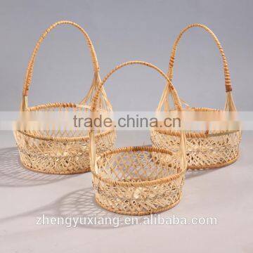 Handwoven bamboo fruits vegetables hanging basket