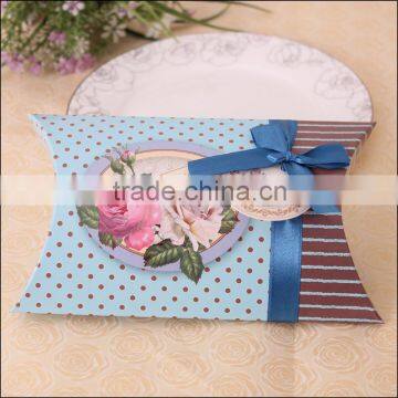 Colorful gold paper wedding party favor pillow boxes