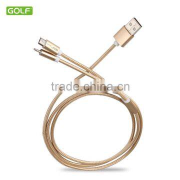 2 in 1 Fast Charging Metal Nylon Braided Usb Cable Best Quality Micro and Lighting Usb Cable for Smartphone photo-3