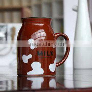 2016 promotional matt brown color ceramic mug with high quality