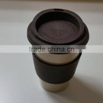 Rick husk fiber coffe cup with non -slip silicone