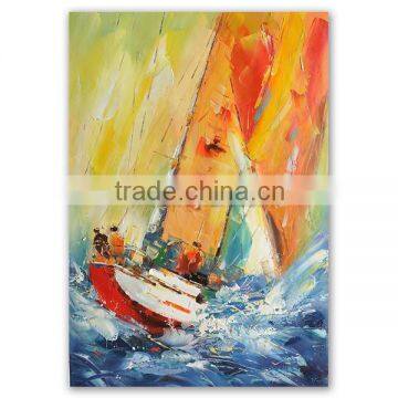 ROYIART Stock boat oil painting on canvas very good price #0038