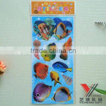 hot sale animal Sea Fish Laser Sticker For Kids