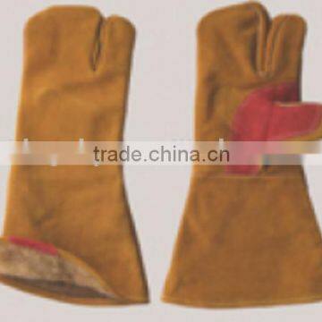 Premiun Cow Split Leather 3 Finger Pattern Welding Glove-6522