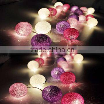 Christmas Decorative Cotton Ball Outdoor Globe String Lights