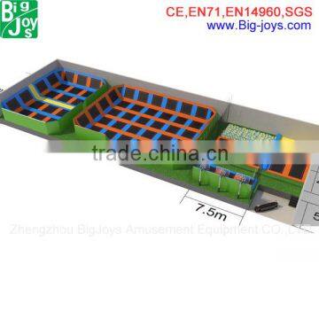 Hot New Fectory Price Sky Zone Indoor Bounce Indoor Fitness Large Sized Trampoline Park