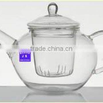 Heat resistant glass teapot