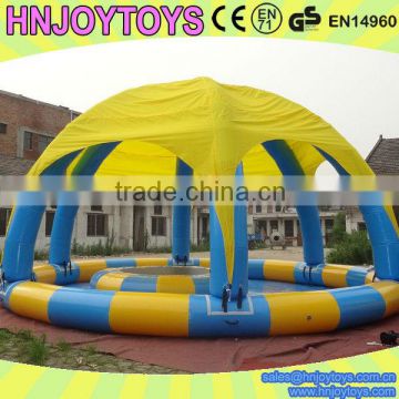 2015 hot sale swiming pool inflatable with custom roof tent