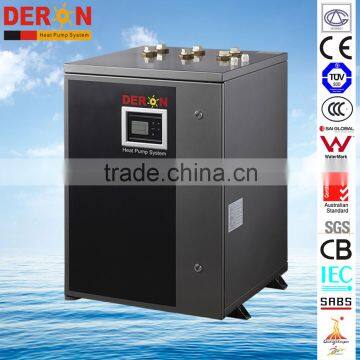 Ground geothermal heat pump air conditioner supply hot water for bath/ Spa/ sauna and house heating cooling, DC inverter version