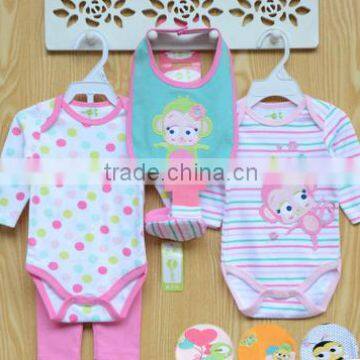 baby girls clothing set 5 pcs cotton romper rompers triangle jumpsuit