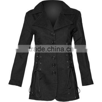 New Black Hoody 100% Cotton Goth Steampunk Coat