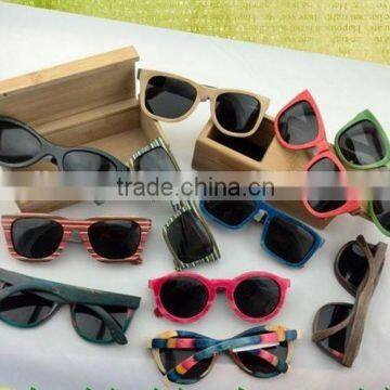 Colorful skateboard handmade wooden sunglasses