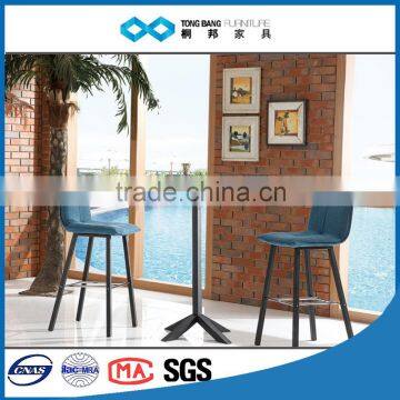 TB tempered glass black lacquer bar table and chairs for sale