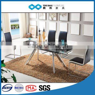TB Heavy-duty Glass Extendable Dining Table 8 Seater