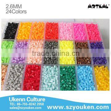 mini C-2.6MM hama beads 28000 artkal fuse beads 24 colors/box plastic crafts