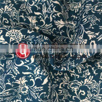 100%Rayon Small Flower Border Print Fabric for Women's Garments