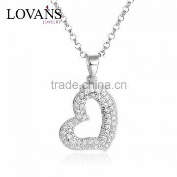 Fit European Style 925 Sterling Silver Heart Pendant Necklace