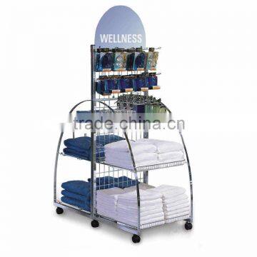 2016 Custom Bath products display stand,3 layer metal display rack