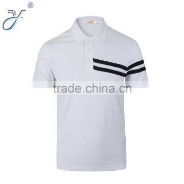 Black and White Stripe Sleeve Men's Polo Shirts Fashion Polo Uniform