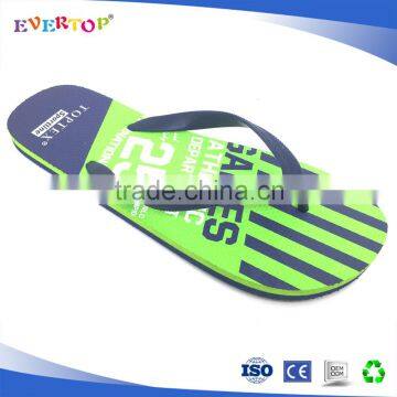 Custom Brand Fantastic Summer Beach Two Color Sole Bright Green Flip Flop Men