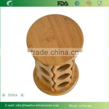 DT014/Bamboo Wooden Salt Pepper Surgar Spice Glass Bottle Jar Shaker Holder Rack photo-4