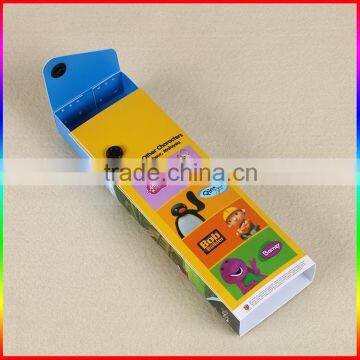 Custom printed plastic PP cartoon pencil box with button