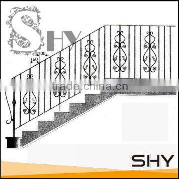 Wrought iron decorative iron railing and scrolls