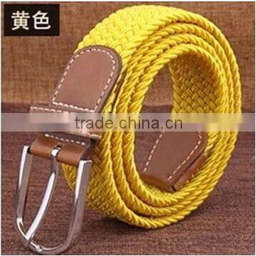 Colorful Elastic Stretch Woven/Braided Belt with Alloy Buckle