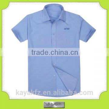 embroidered blue mens customized shirts