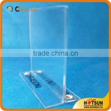 clear acrylic T shape menu/signe holder