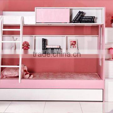 Wooden Bed For Children With Ladder And Cabinet