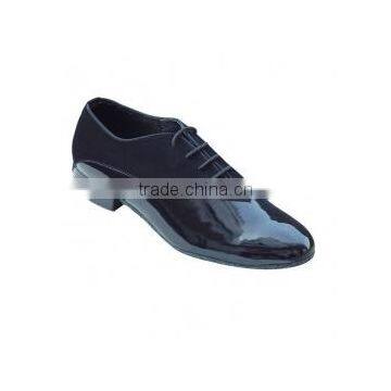 2015 Black Leather Costume Modern Tango Ballroom Latin Dance Shoes For Men Low Heel