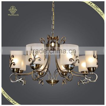 New Arrival Hanging Decorative Antique Glass Chandelier, Bronze Light FIxture Pendant Light