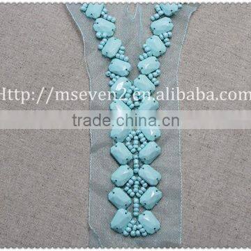Wholesales Fancy Acrylic Beaded Collar Garment Accessories Ladies Fashion Beaded Neck Lace Collar Trim photo-3
