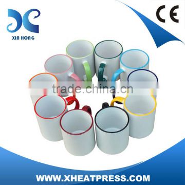 AA grade 11oz Rim Color Sublimation Mug for Heat Transfer