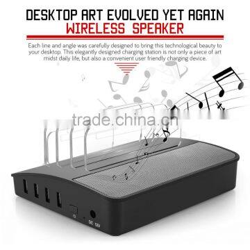 VOXLINK NEW 30W 4 Ports USB Charger Charging Station Dock With Bluetooth Wireless Speaker Function photo-3