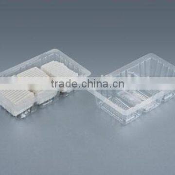 disposable plastic food tray with 3 compartments, cake/cookie/biscuit packing tray