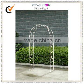 Antique White Wrought Iron Pergola