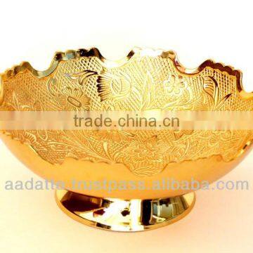 Gold plated bowl gift item beautiful kitchen accessory brass gold plated bowls