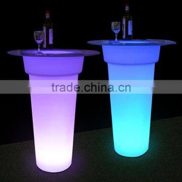 Modern Color Changing Rechargeable Top Glass Home Bar Table photo-4