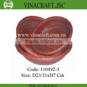 Brown bamboo basket for egg storage