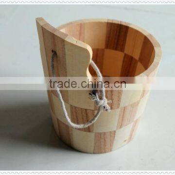 2015 High Quality Hot Sell Decorative Handmade Unfinished Wooden Barrel With Handle photo-2