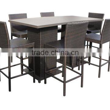 2017 Trade Assurance Hot Sale All Weather Outdoor Home Wicker Rattan Low Cost Bar Table Set photo-4